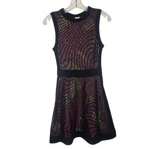 M Missoni Women Glam Lurex Web Dress Knit Euro Fit Flare Party Metallic 38 XS